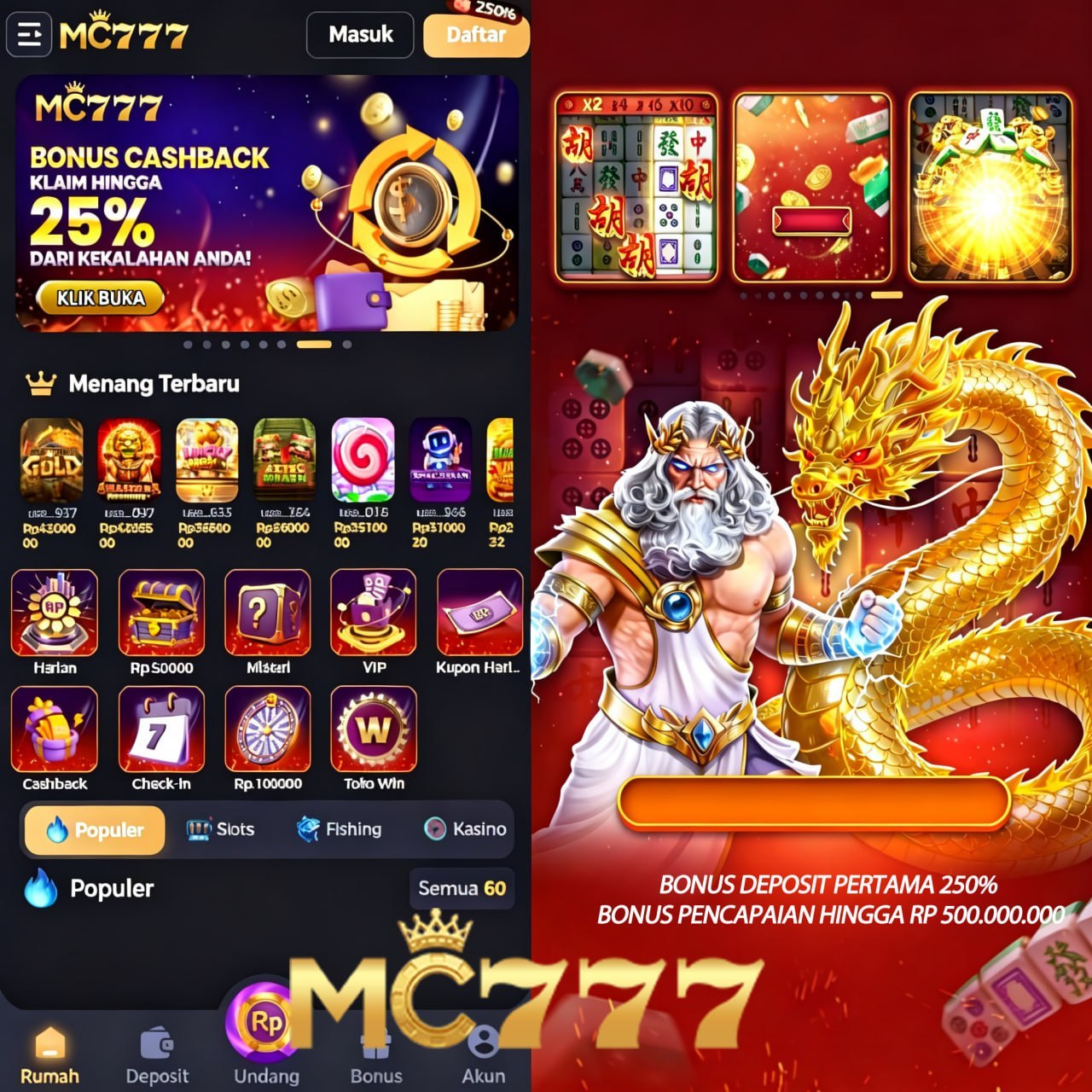 MC777 - Dowdload & Install Aplikasi Slot Asli Minimal Bet 400 Perak